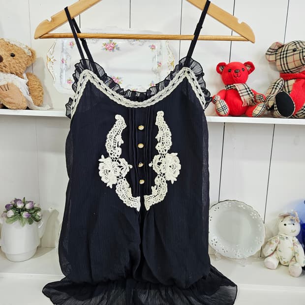 ROJITA (로지타) 레이스 슬립튜닉탑