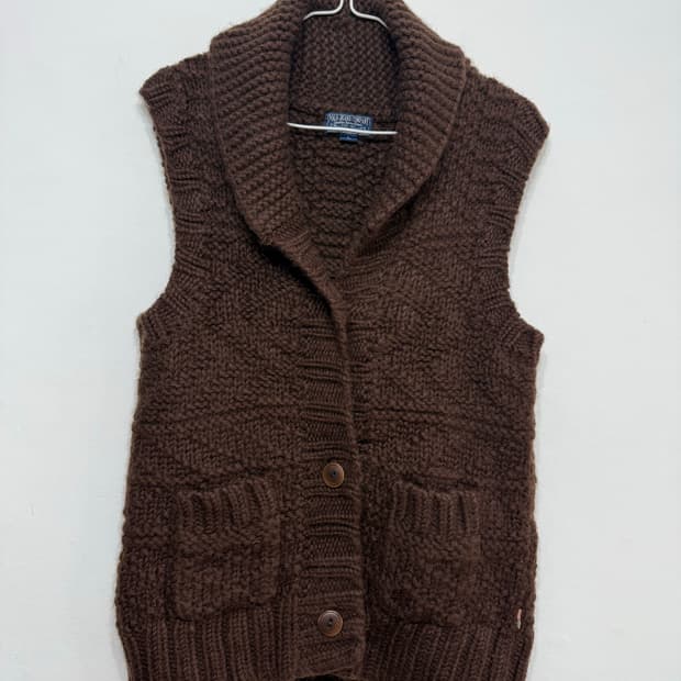 폴로 진스 컴퍼니 브라운 니트 조끼 베스트 L