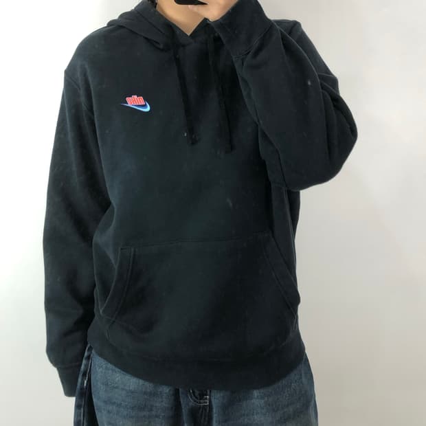 [XL] 나이키 프린팅 블랙 후드티