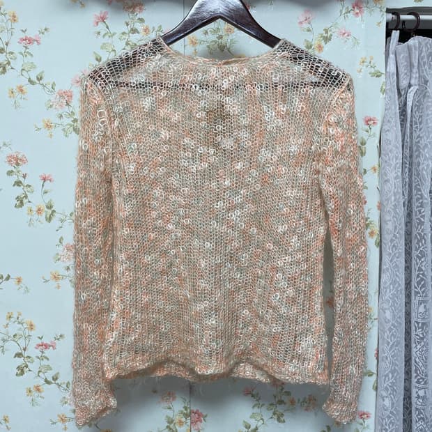 블러썸 시스루 니트 탑