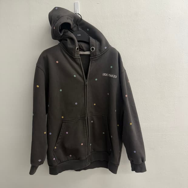 13de marzo bear COLORFUL DOTS ZIP HOODIE