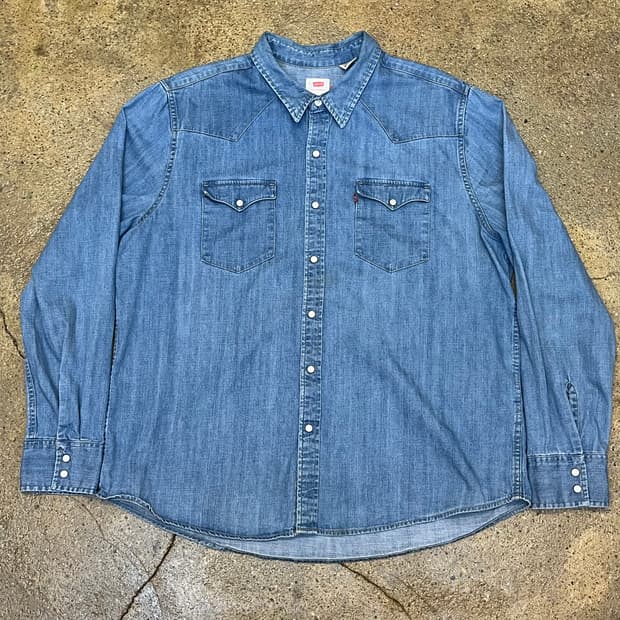 미국 빈티지 리바이스 데님 웨스턴 셔츠