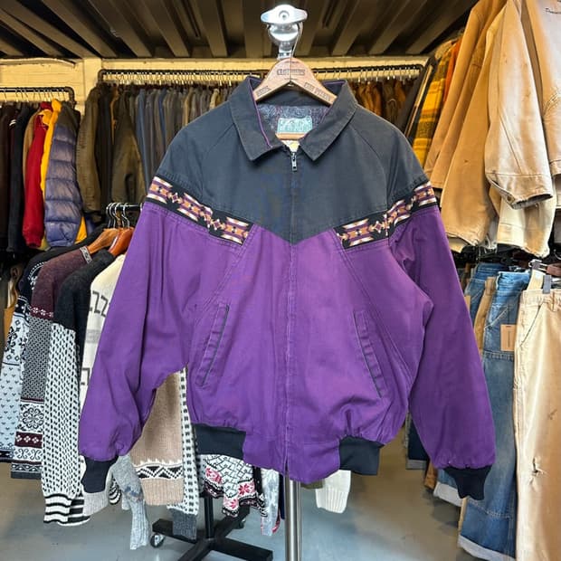 American vintage 90s 웨스턴 아즈텍 컨버스 울 봄버