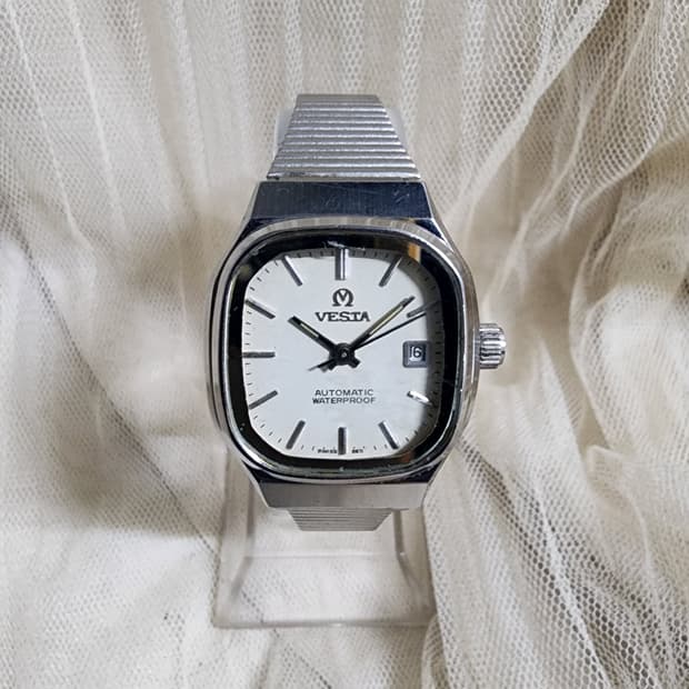 스위스 베스타 오토매틱  빈티지 메탈 여성시계