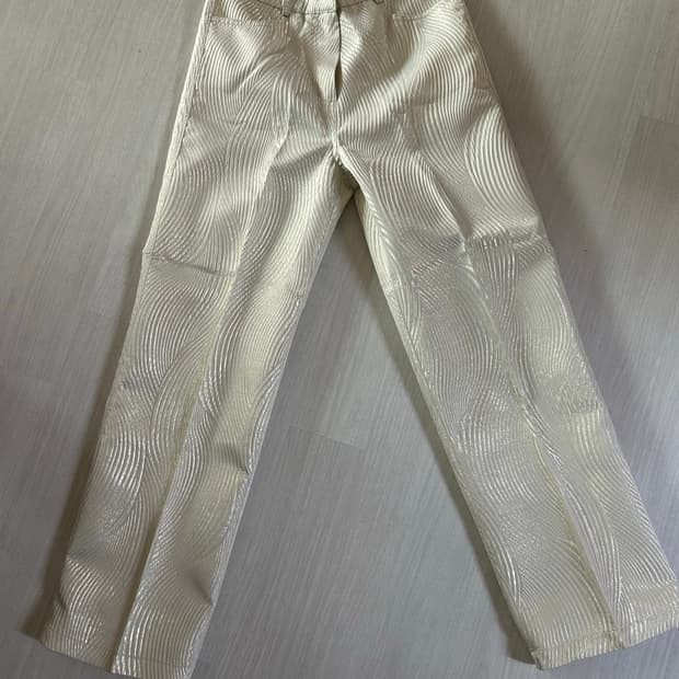 코스모스 자카드팬츠 화이트