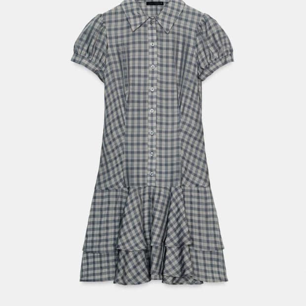 자라 체크 원피스