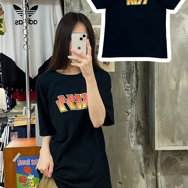 KISS 락 밴드 반팔티 블랙 L #csz432