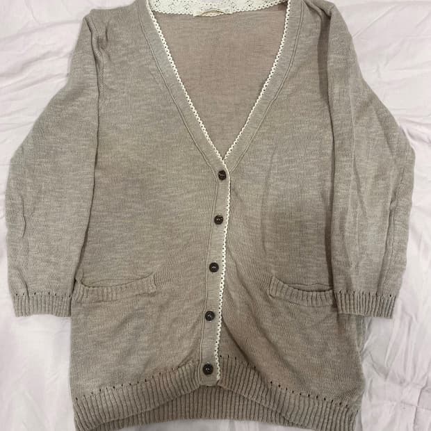 모리걸 레이스 연코코아 브라운 가디건