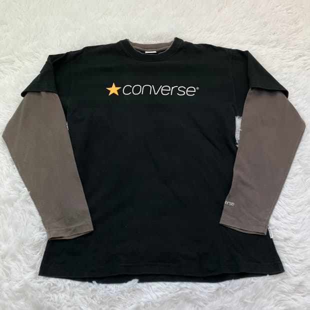 빈티지 컨버스 레이어드 긴팔 755 y2k 스트릿 갸루 펑키 일본빈티지 