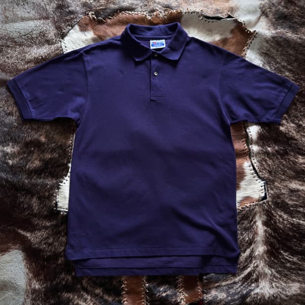 80s USA Hanes Navy polo T-shirt
