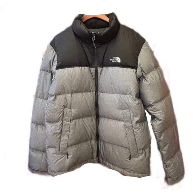 노스페이스 투톤 다운 패딩 블랙 그레이