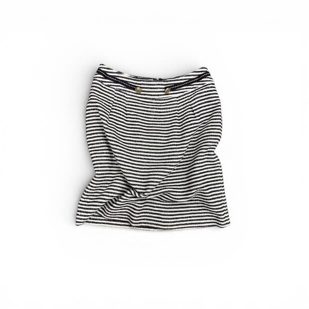black stripe tweed skirt