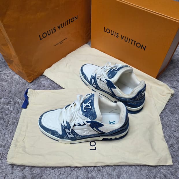 {클로젯}[8.5][풀구성]루이비통 LV트레이너 모노그램 데님 블루