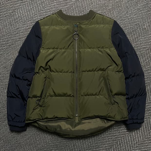 베네통 배색 덕다운 푸퍼 패딩 자켓o 5313