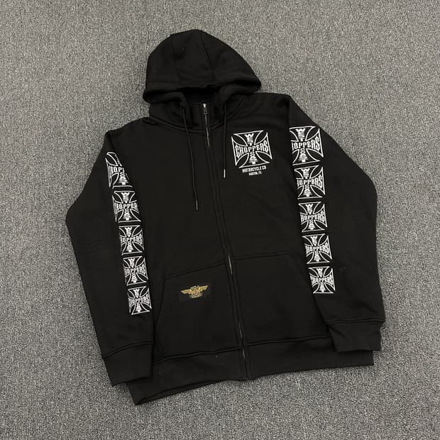 L) West Coast Choppers 사이드 자수 후디 후드집업
