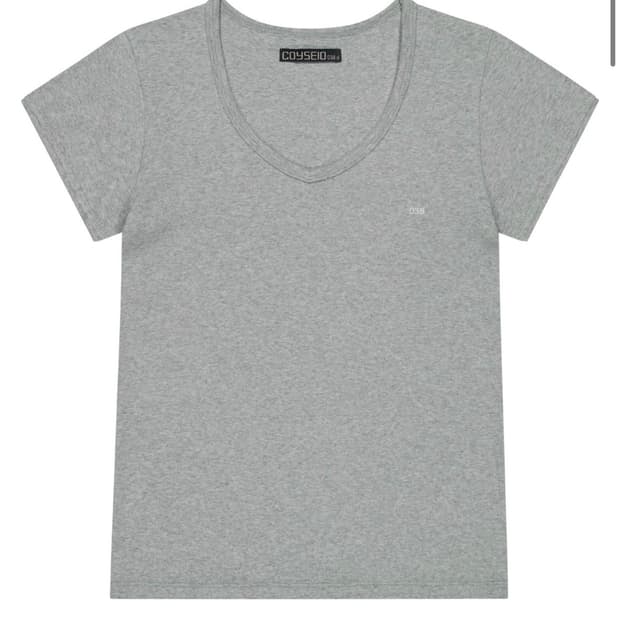 coyseio 038 SLIM V-NECK T-SHIRT 멜란지그레이