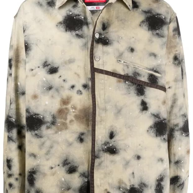 어콜드월 X 디젤 콜라보 태그사틴 프린트 트윌 오버셔츠자켓 브라운 L