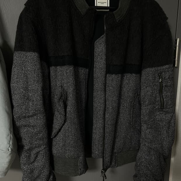 [50] 우영미 헤링본 배색 봄버 자켓