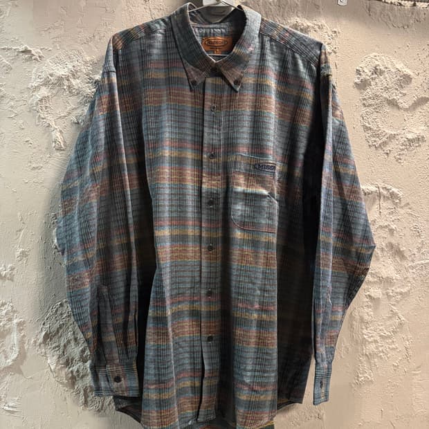 105 미쏘니 MISSONI 멀티 체크 셔츠 그린