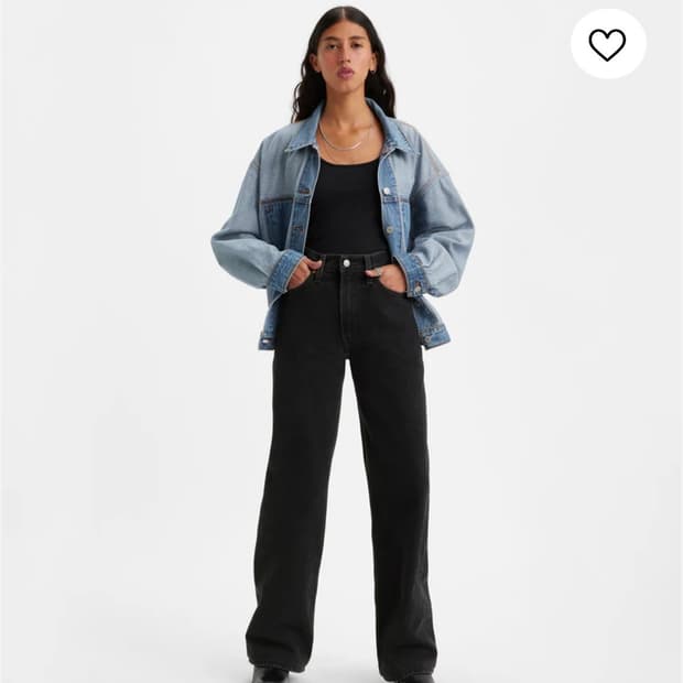 (새상품)리바이스 립케이지 와이드 레그 진 블랙 27