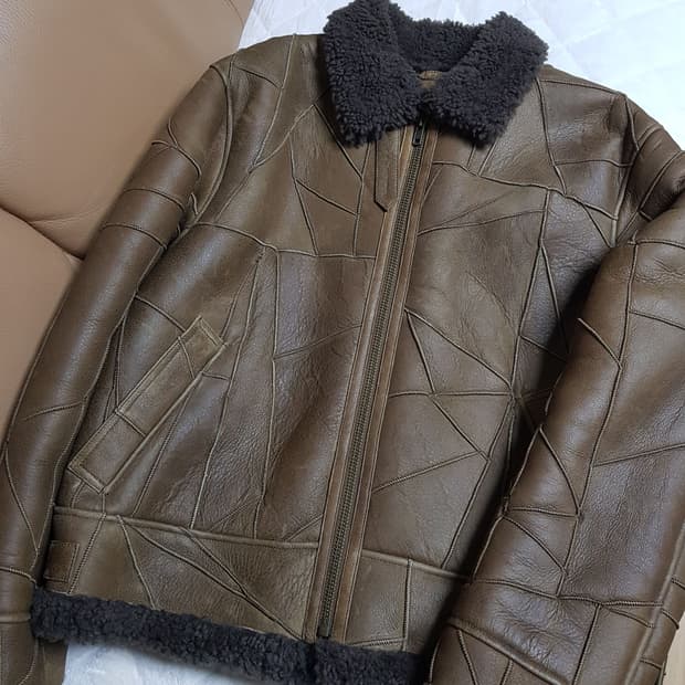 슈프림 패치워크 셰어링 B-3 레더 무스탕 자켓 18FW