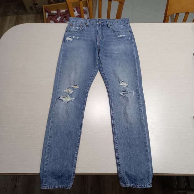 30 빅E 리바이스512 봄여름용 데미지워싱 스판 슬림일자진 30-211