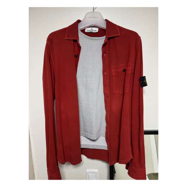 스톤아일랜드 레드 셔츠 m