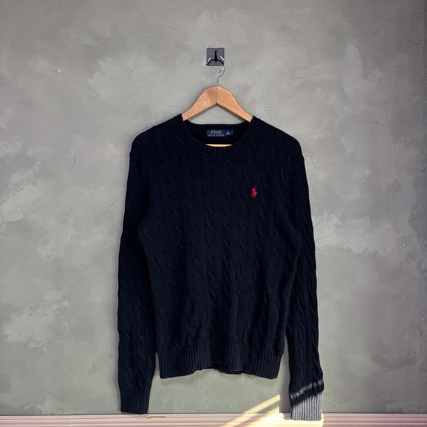 폴로 랄프로렌 꽈배기 니트 네이비