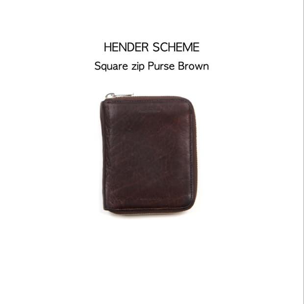 HENDER SCHEME 스퀘어 지퍼 파우치 브라운