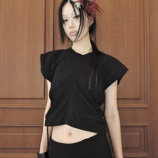ALEXANDER WANG Drawstring Silk-Tie Tee