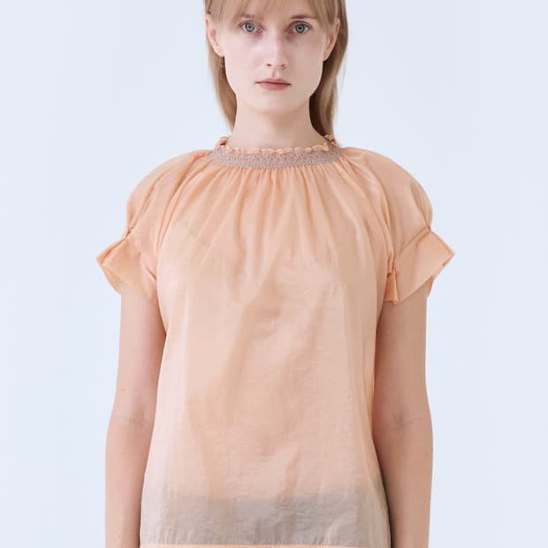 포코포스카 AIRY SMOCK BLOUSE (APRICOT)