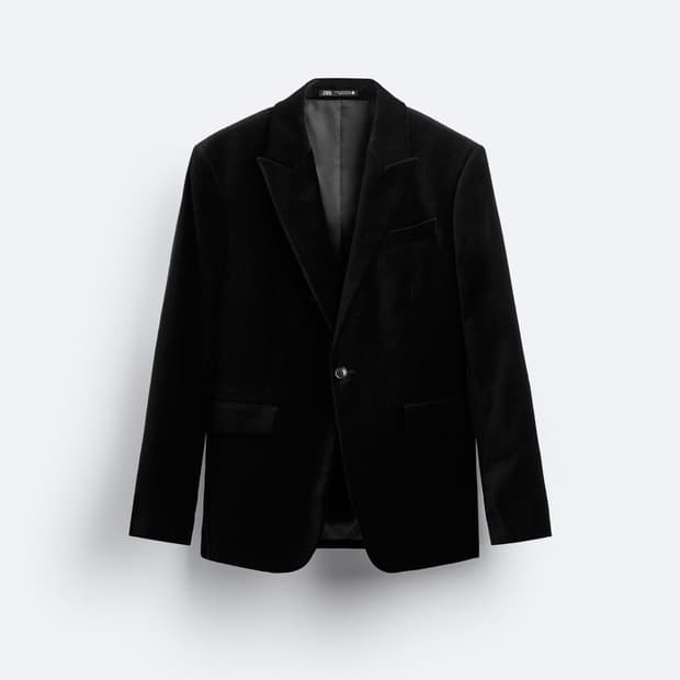 (ZARA) 벨벳 블레이저 블랙 (XL)