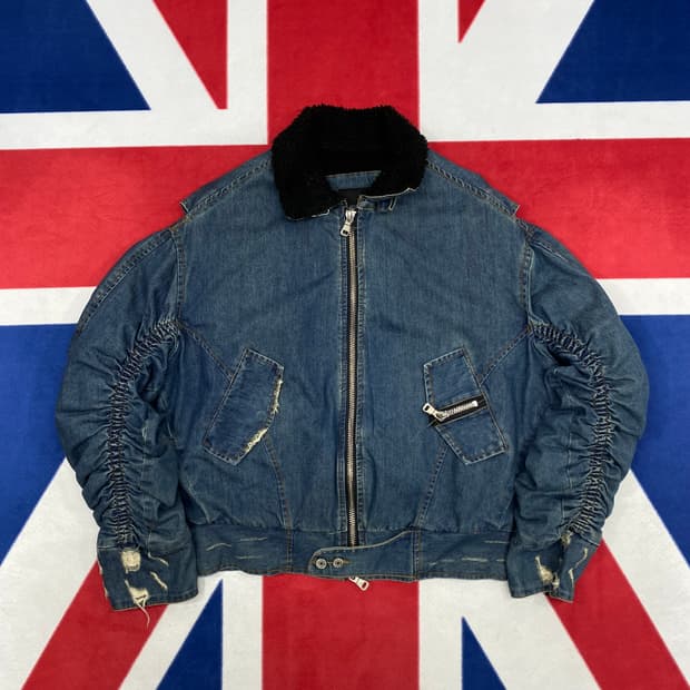 빈티지 데님 무스탕 M 실측 L 