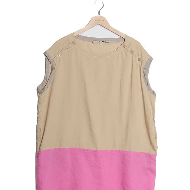 BLANC basque Box-Fit Linen One-Piece