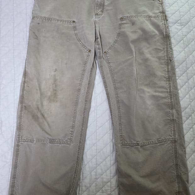 [38X32] 칼하트 더블니 B195LBR 워크팬츠 MOS 페이드