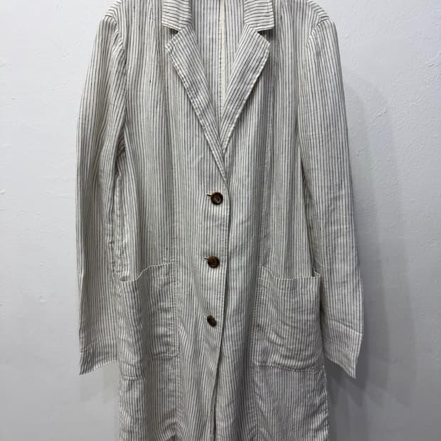 정품) 아떼바네사브루노 루즈핏 스트라이프 린넨 자켓 38