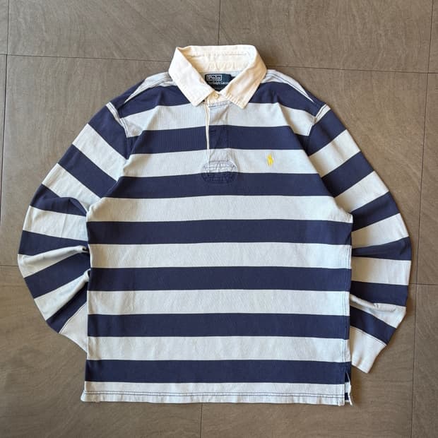 폴로 정품 스트라이프 럭비 티셔츠 럭비티