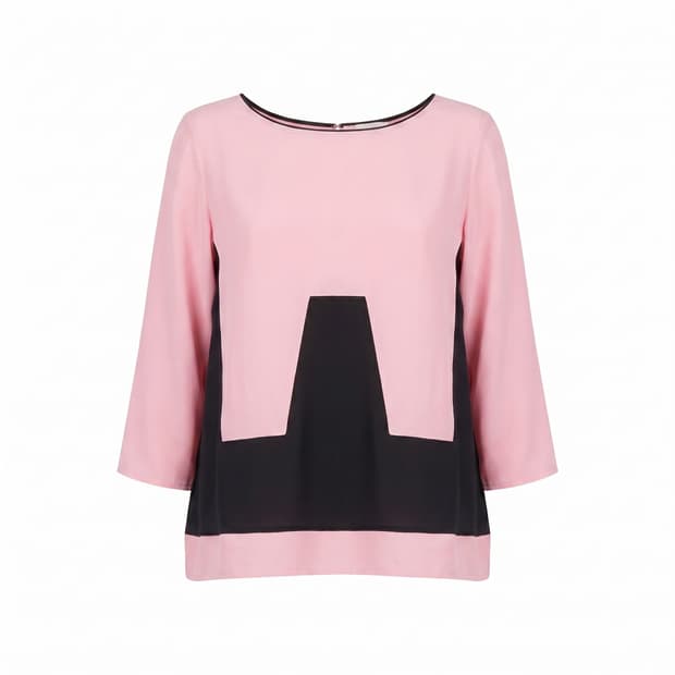 [Archive] PRADA Color-block Silk Blouse