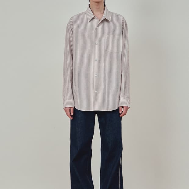 [M] STU 25SS 스트라이프 셔츠 블루 STU OFFICE