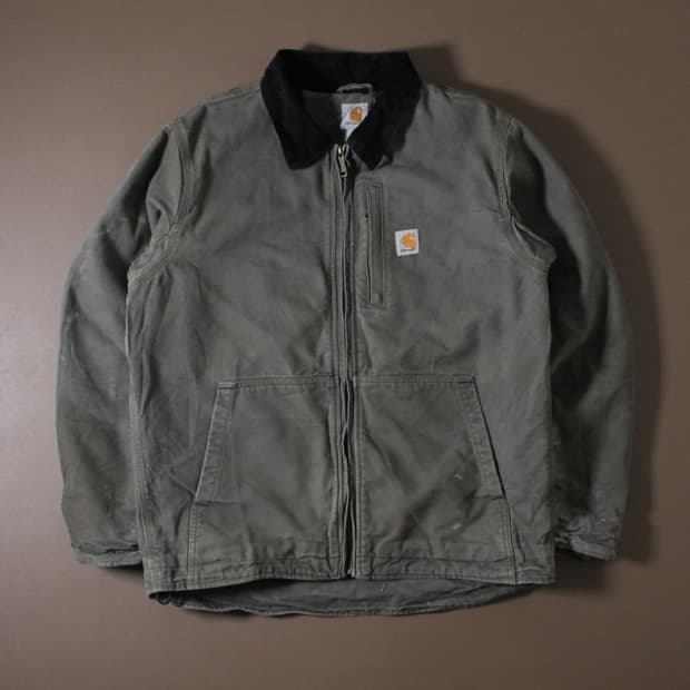 Carhartt 칼하트 덕 캔버스 인슐레이티드 다크 올리브 자켓 