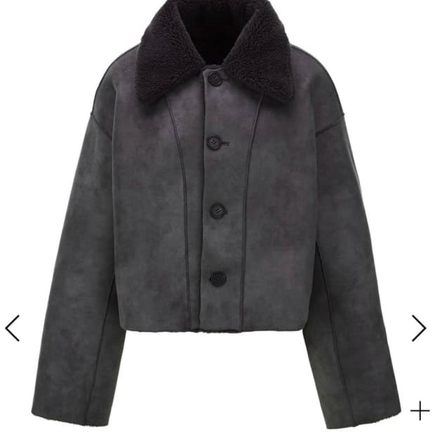 le 리버시블 스웨이드 털 무스탕