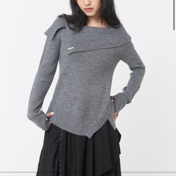 Folding layered knit GREY