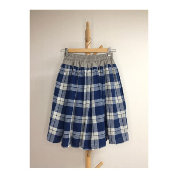 Beams boy 빔즈보이 웨어 블루 체크 스커트
