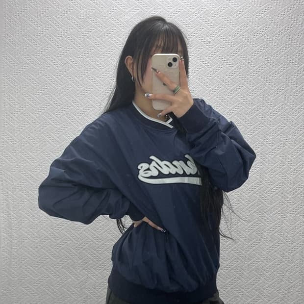 위캔더스 올드스쿨 빈티지 바람막이 웜업 맨투맨 M C07685