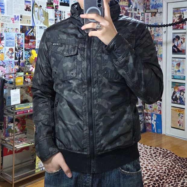 버커루 카모플라주 밀리터리 패디드 점퍼