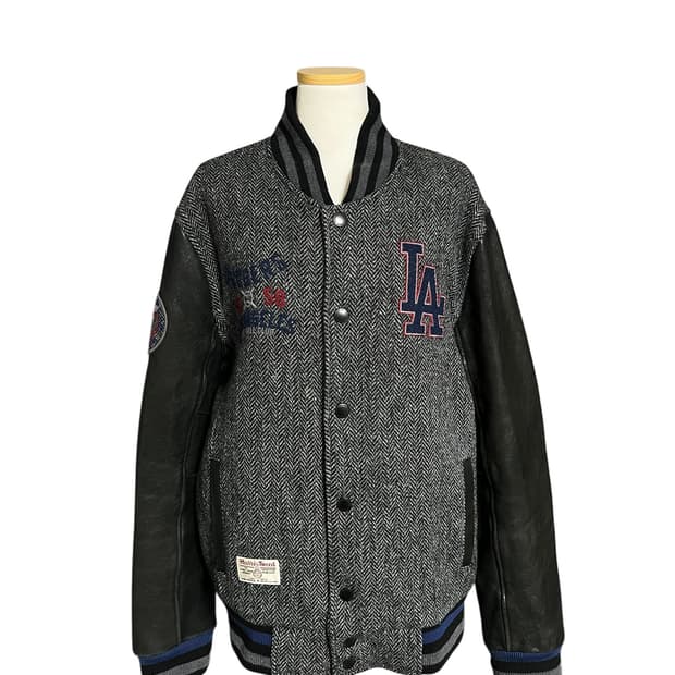 MLB 헤리스트위드 양가죽 야구점퍼 바스킷쟈켓