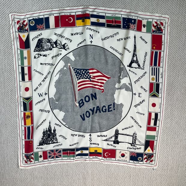 보야지 월드 트래블 패브릭 월 실크 아트