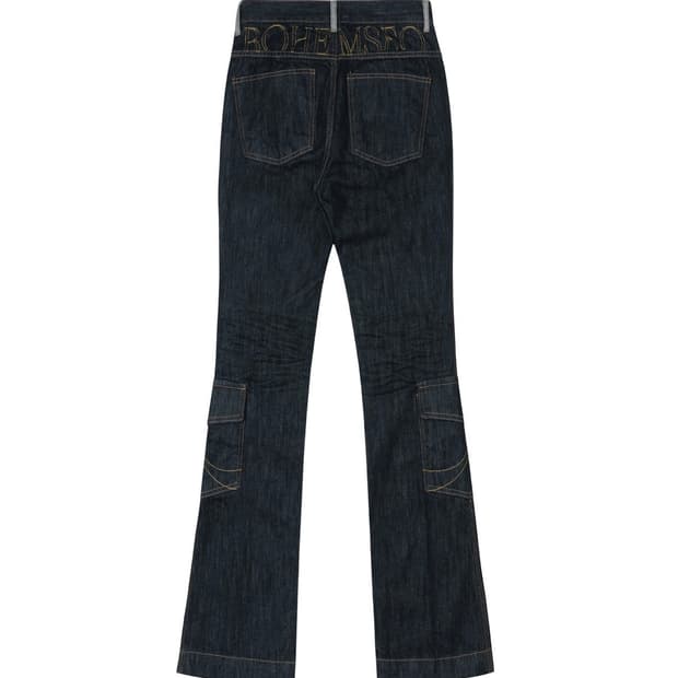 보헤미안서울 SELVEDGE CARGO BOOTCUT, BLUE