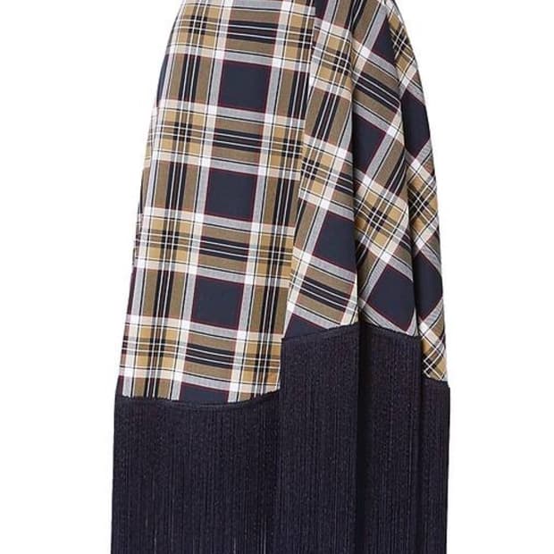 Rokh 프린지 체크 스커트