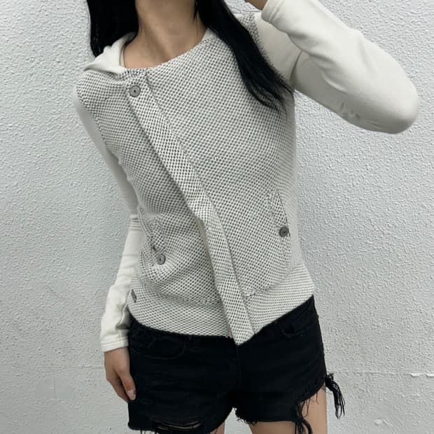 할리 데이비슨 블랙도트 화이트 후드집업 S